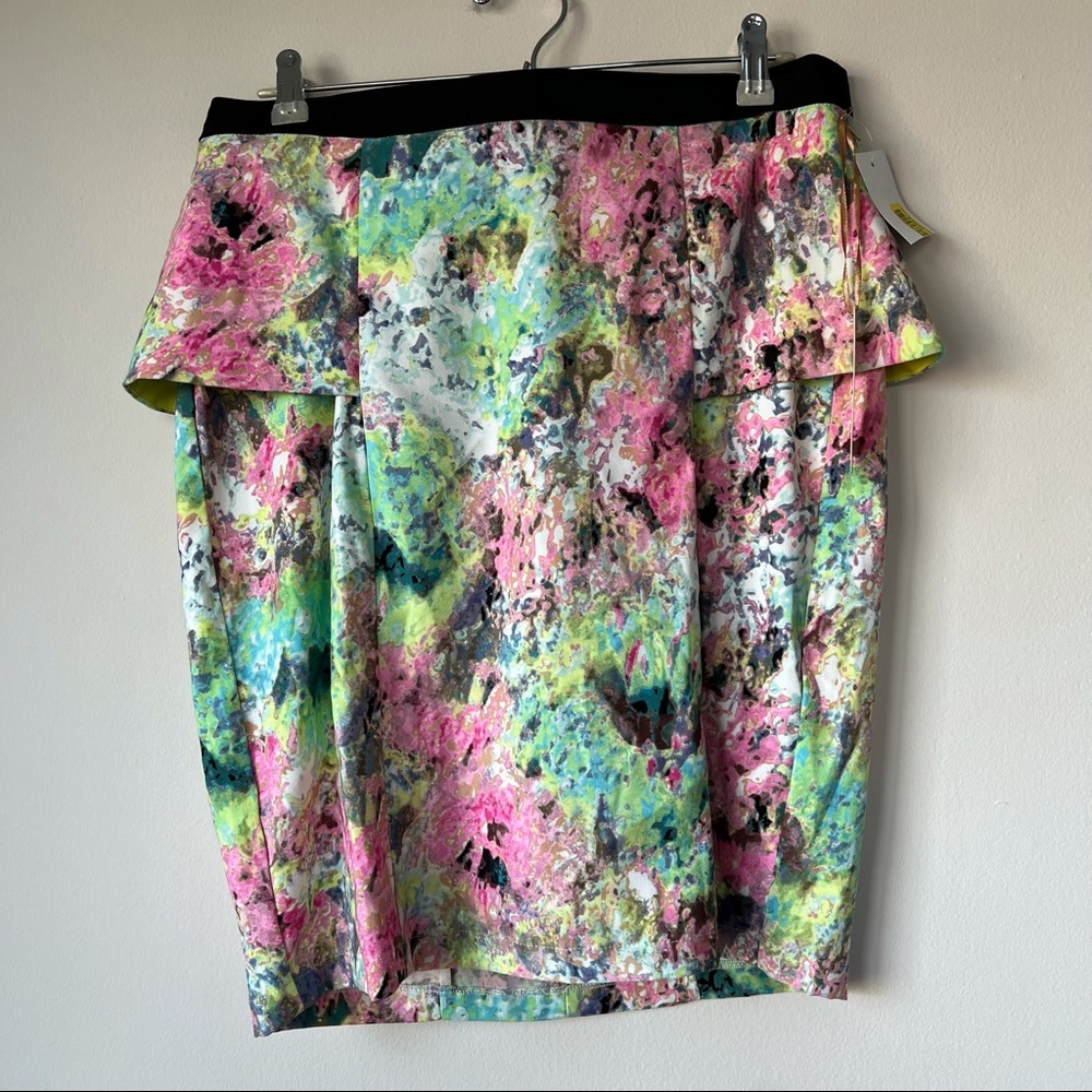 Gibson Latimer NWT Pencil Skirt w/Peplum Floral Multicolor Business Size 14